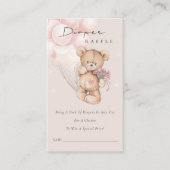 Cute Blush Beer ballon Diaper Raffle Baby shower Informatiekaartje (Voorkant)