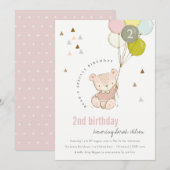 Cute Blush Beer ballon Elke zondag uitnodigen Bedankkaart (Voorkant / Achterkant)