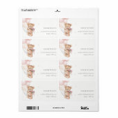 Cute Blush Beer ballon Floral Bunch Heart Etiket (Full Sheet)