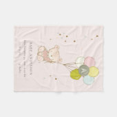 Cute Blush Beer Balloon Girly Monogram Baby Stat Fleece Deken (Voorkant (Horizontaal))