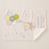 Cute Blush Beer Balloon Girly Monogram Baby Stat Sherpa Deken (Voorkant (horizontaal))