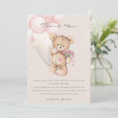 Cute Blush Beer Barly Wait Balloon Baby shower Bedankkaart (Staand voorkant)