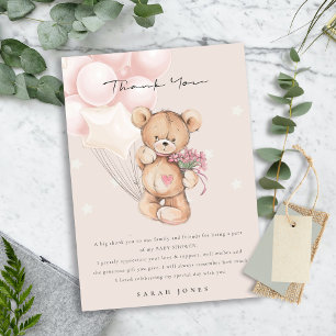 Cute Blush Beer Barly Wait Balloon Baby shower Bedankkaart