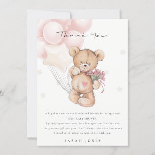 Cute Blush Beer Barly Wait Balloon Baby shower Bedankkaart