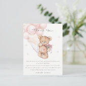 Cute Blush Beer Barly Wait Balloon Baby shower Briefkaart (Staand voorkant)