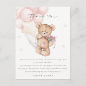 Cute Blush Beer Barly Wait Balloon Baby shower Briefkaart (Voorkant)