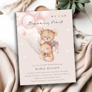 Cute Blush Beer Barly Wait Balloon Baby shower Briefkaart