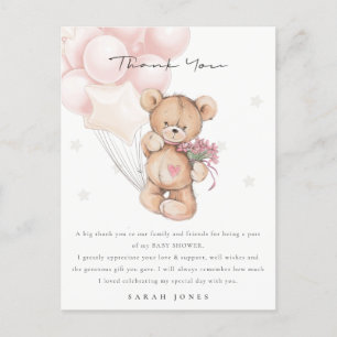 Cute Blush Beer Barly Wait Balloon Baby shower Briefkaart