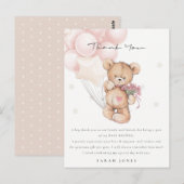 Cute Blush Beer Barly Wait Balloon Baby shower Briefkaart (Voorkant / Achterkant)
