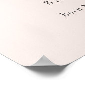 Cute Blush Beerballon Meisjesnaam Baby Poster (Hoek)