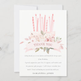 Cute Blush Bloemstuk Kaarsen Verjaardag Elke Leeft Bedankkaart