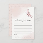 Cute Blush Butterfly Advisate for Mum Baby shower Informatiekaartje (Voorkant / Achterkant)