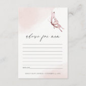 Cute Blush Butterfly Advisate for Mum Baby shower Informatiekaartje (Voorkant)