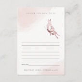 Cute Blush Butterfly Advisate for Mum Baby shower Informatiekaartje (Voorkant)