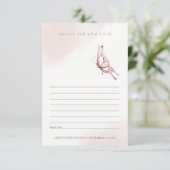 Cute Blush Butterfly Advisate for Mum Baby shower Informatiekaartje (Staand voorkant)