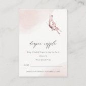 Cute Blush Butterfly Diaper Raffle Baby shower Informatiekaartje (Voorkant)
