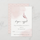 Cute Blush Butterfly Diaper Raffle Baby shower Kaart (Voorkant / Achterkant)