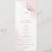 CUTE BLUSH BUTTERFLY WEDDING CEREMONY PROGRAMMA (Voorkant)