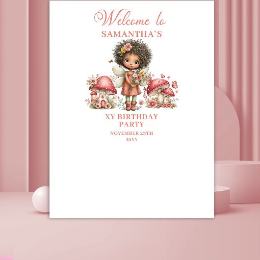 Cute Blush Fairy 4e Verjaardag Achtergrond Wandkleed