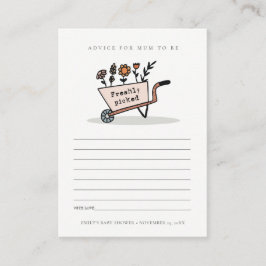 Cute Blush Floral Cart Advice for Mum Baby shower Informatiekaartje