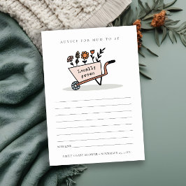 Cute Blush Floral Cart Advice for Mum Baby shower Informatiekaartje