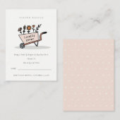 Cute Blush Floral Cart Diaper Baby shower Informatiekaartje (Voorkant / Achterkant)