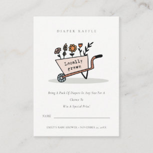 Cute Blush Floral Cart Diaper Baby shower Informatiekaartje