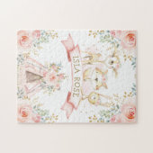 Cute Blush Floral Tribal Woodland Animals Legpuzzel (Horizontaal)