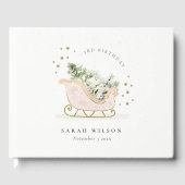 Cute Blush Gold Winter Sleigh Elke avond Gastenboek (Voorkant)