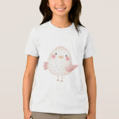 Cute Blush Kuiken Illustratie Tri-Blend Shirt (Voorkant)