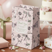 Cute Blush Pink and Green Insect Pattern Klein Cadeauzakje
