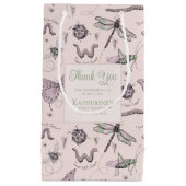 Cute Blush Pink and Green Insect Pattern Klein Cadeauzakje (Voorkant)