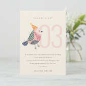 Cute Blush Pink Boho Birdie Elke dag Bedankkaart (Staand voorkant)
