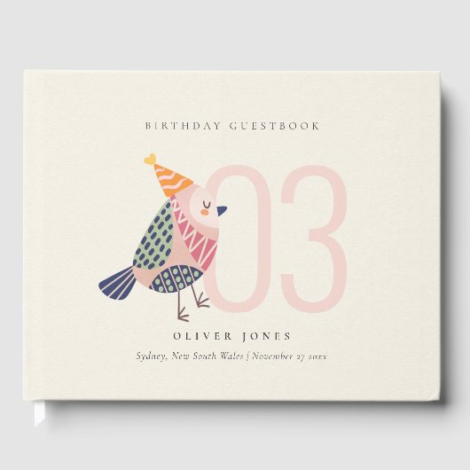 Cute Blush Pink Boho Birdie Elke dag Gastenboek (Voorkant)