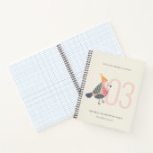 Cute Blush Pink Boho Birdie Elke dag Notitieboek (Binnen)