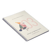 Cute Blush Pink Boho Birdie Elke dag Notitieboek (Rechterzijde)