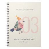 Cute Blush Pink Boho Birdie Elke dag Notitieboek (Voorkant)