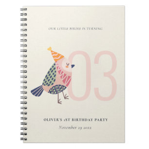 Cute Blush Pink Boho Birdie Elke dag Notitieboek