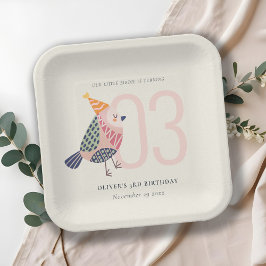 Cute Blush Pink Boho Birdie Elke dag Papieren Bordje