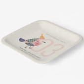 Cute Blush Pink Boho Birdie Elke dag Papieren Bordje (Gebogen)