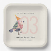 Cute Blush Pink Boho Birdie Elke dag Papieren Bordje (Voorkant)