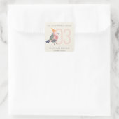 Cute Blush Pink Boho Birdie Elke dag Vierkante Sticker (Tas)