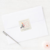 Cute Blush Pink Boho Birdie Elke dag Vierkante Sticker (Envelop)
