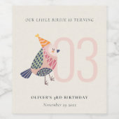 Cute Blush Pink Boho Birdie Elke dag Wijn Etiket (Enkel label)