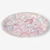 Cute Blush Pink Boho Rainbow Patroon Papieren Bordje (Gekanteld)