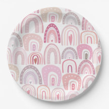 Cute Blush Pink Boho Rainbow Patroon