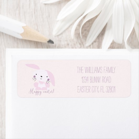 Cute Blush Pink Bunny - Speciaal paaslabel Etiket (Insitu)
