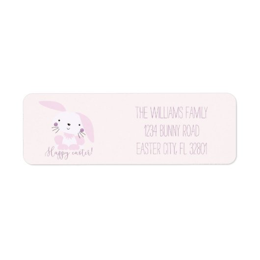 Cute Blush Pink Bunny - Speciaal paaslabel Etiket (Voorkant)