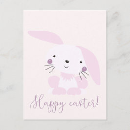 Cute Blush Pink Easter Bunny | Pasen Briefkaart