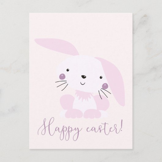 Cute Blush Pink Easter Bunny | Pasen Briefkaart (Voorkant)